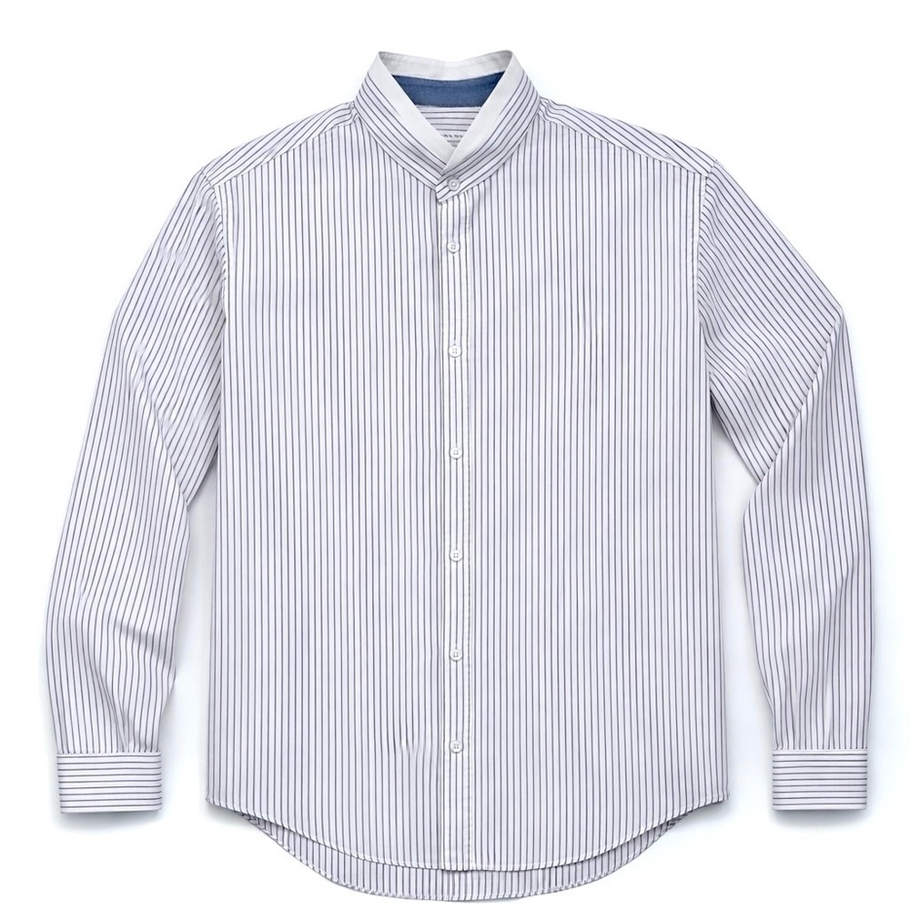 Zara Men's Stripped Button Down Shirt With Patches Slim Fit  Size XL
